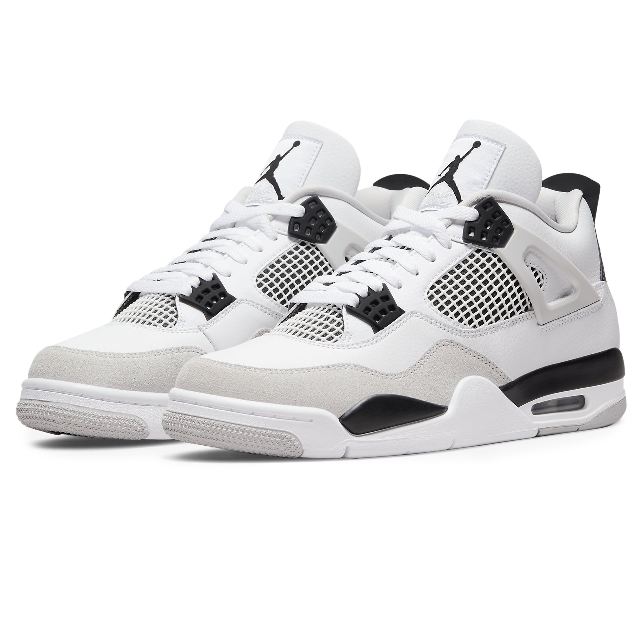 Front side view of Air Jordan 4 Retro Military Black DH6927-111